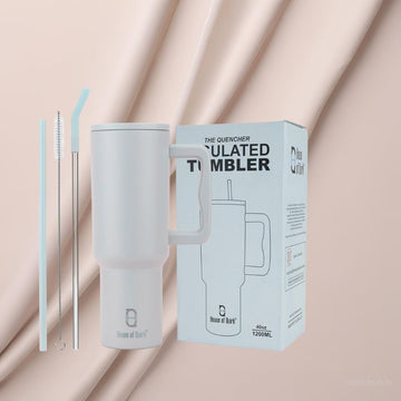 Multicolor Steel  Tumbler With Steel Straw – Double Wall Insulated