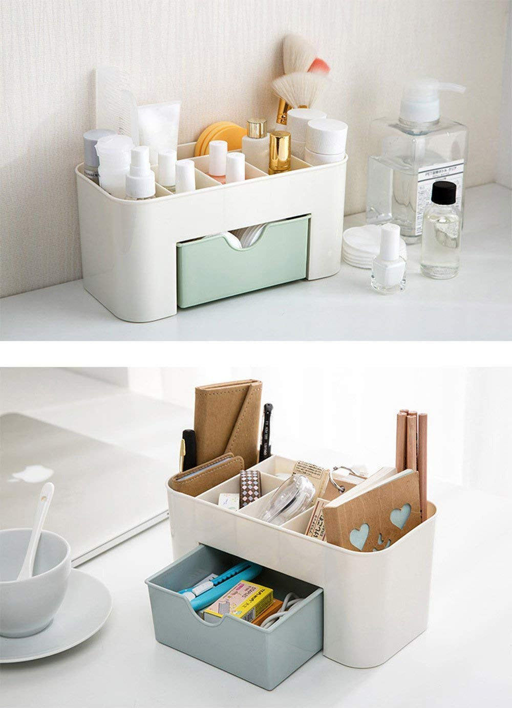 ClutterCure™ Multi-Use Desk & Makeup Organizer with Drawer