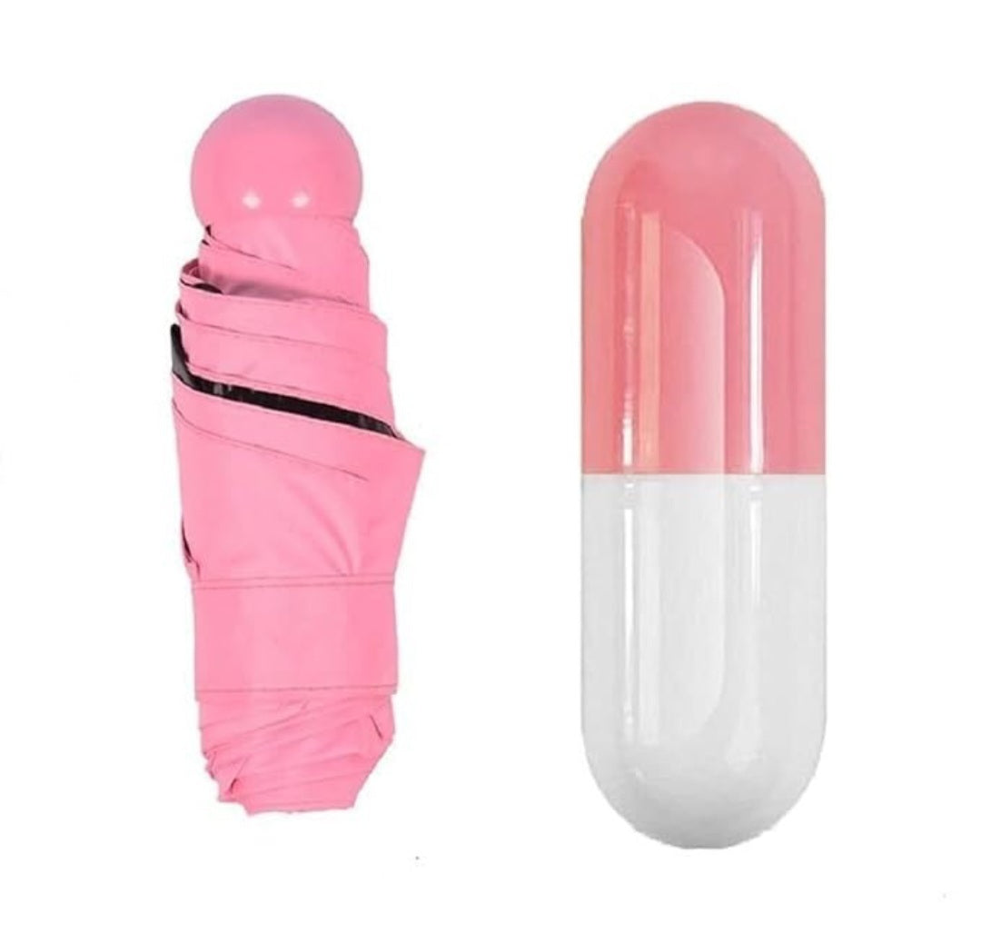 Mini Capsule Umbrella – Portable, Lightweight & UV Protection (Multicolor)