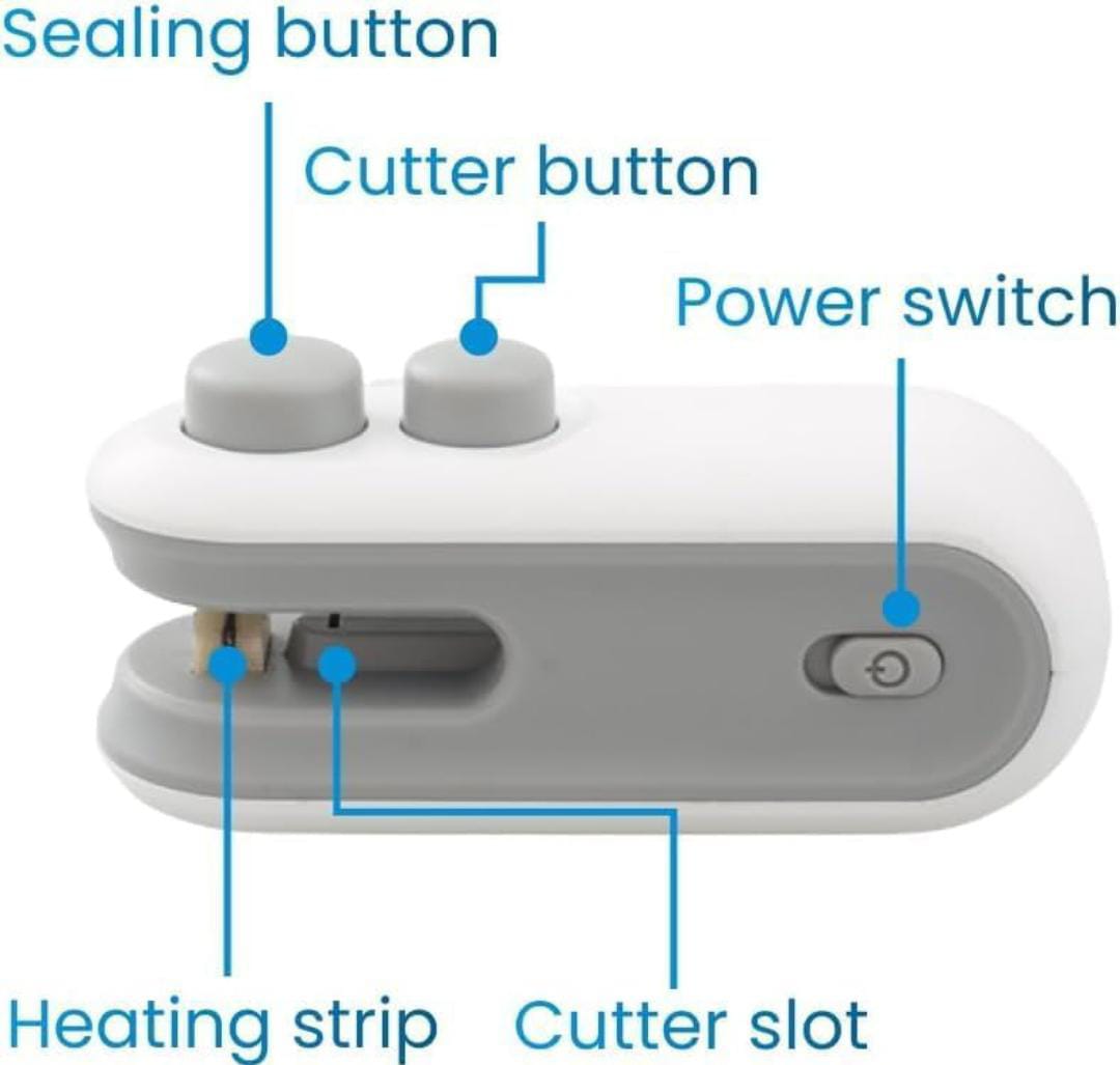 Rechargeable 2-in-1 Mini Heat Sealer with Cutter