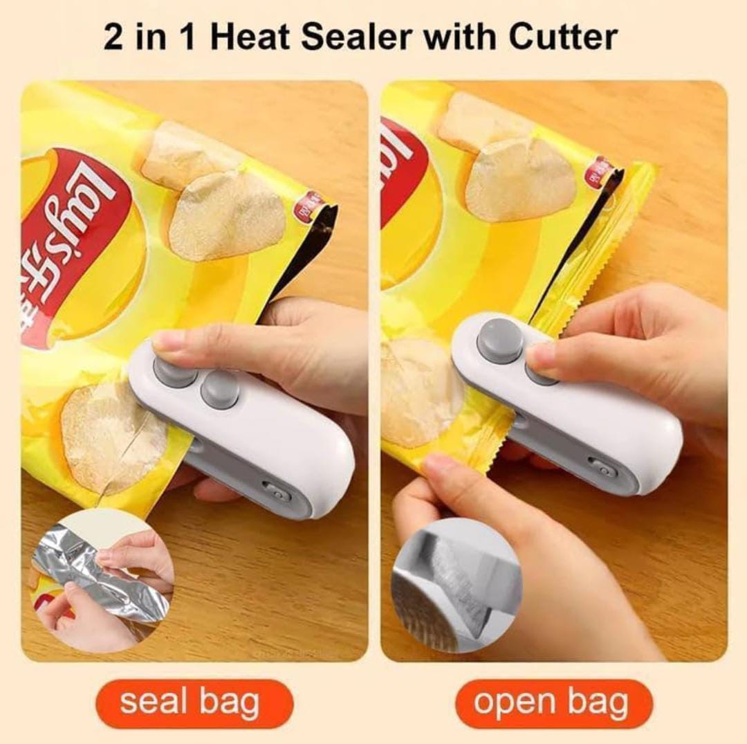 Rechargeable 2-in-1 Mini Heat Sealer with Cutter