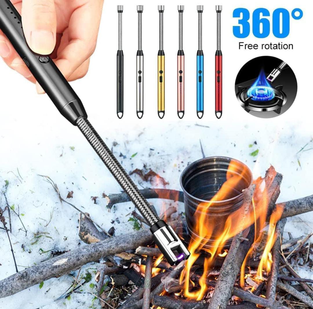 360° Rechargeable Electric Arc Lighter – Flexible, Flameless & Windproof