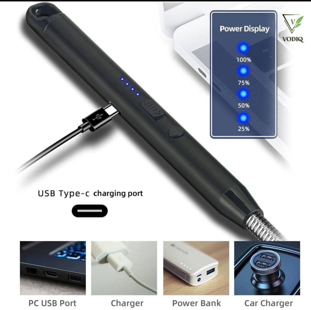 360° Rechargeable Electric Arc Lighter – Flexible, Flameless & Windproof