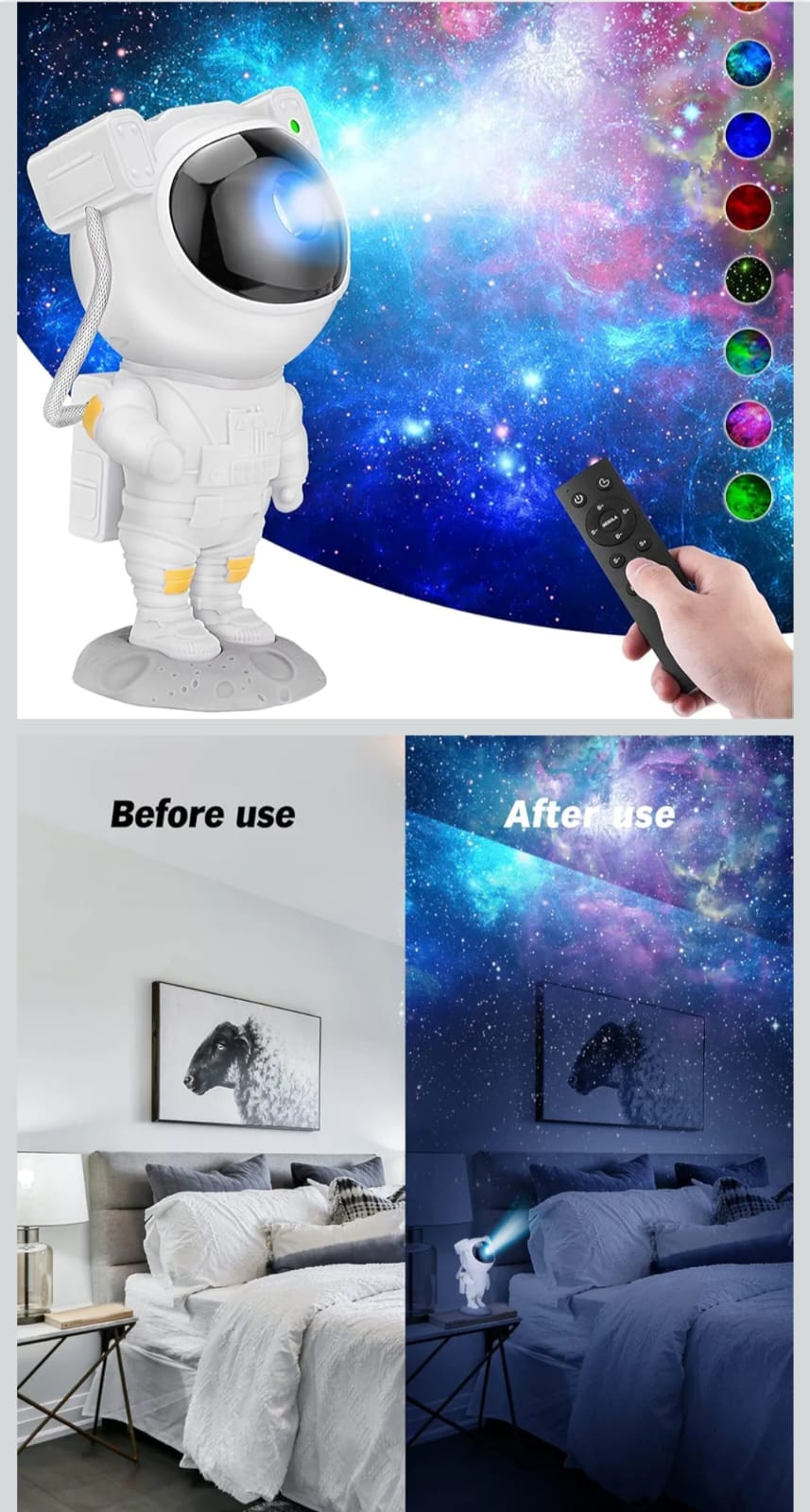 Astronaut Galaxy Projector Night Light – 360°