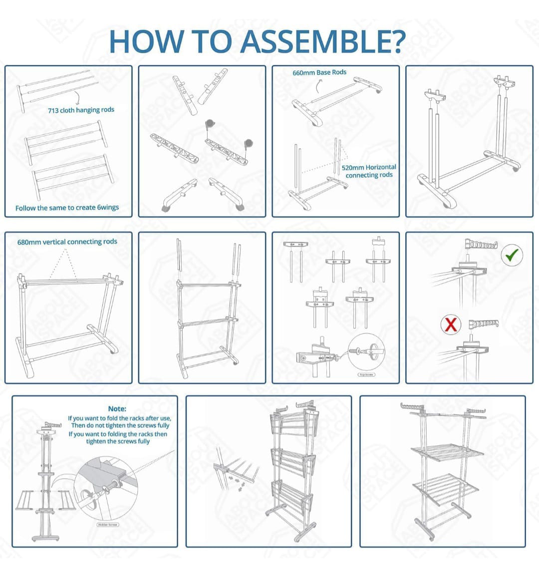 Stainless Steel Foldable Cloth Drying Stand