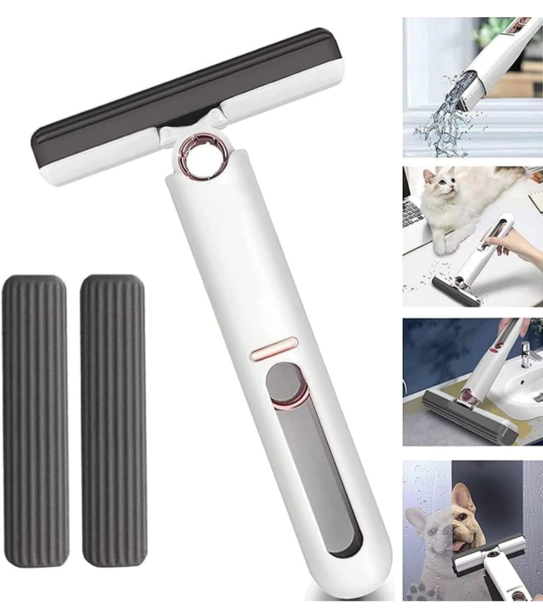 2-in-1 Mini Mop- with Self-Squeeze & Dual Sponge Technology