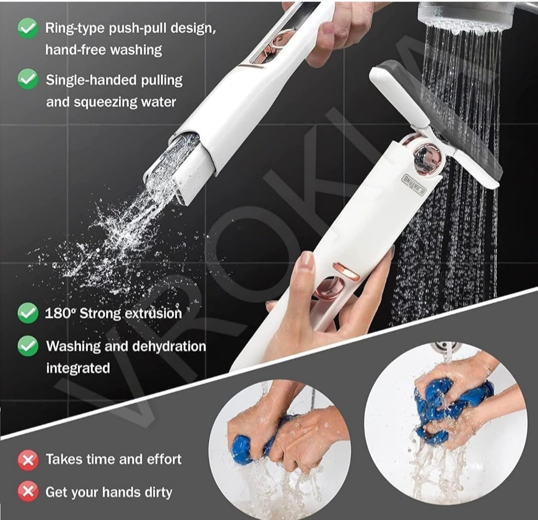 2-in-1 Mini Mop- with Self-Squeeze & Dual Sponge Technology